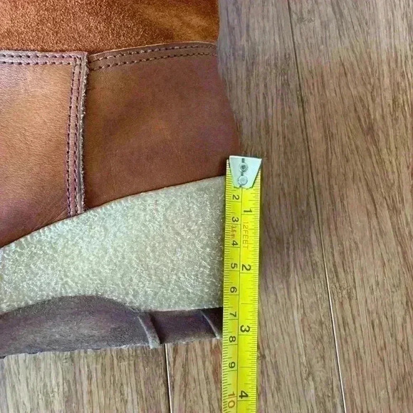 Vintage Rosita Shearling Suede Leather High Wedge Boots Women’s Size 6.5 M - Picture 7 of 11